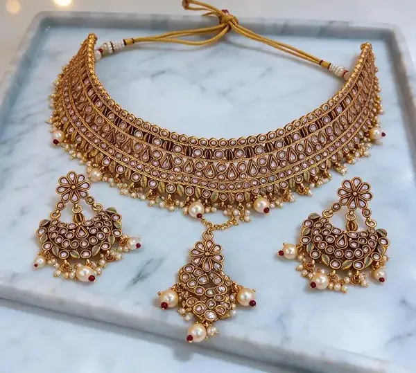 Gold_Copper_Kundan_Choker_Bridal_Jewellery_Set_For_Women