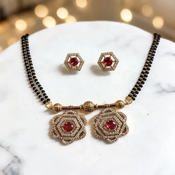 Gold_Ad_Floral_Double-Strand_Mangalsutra_Set_For_Women