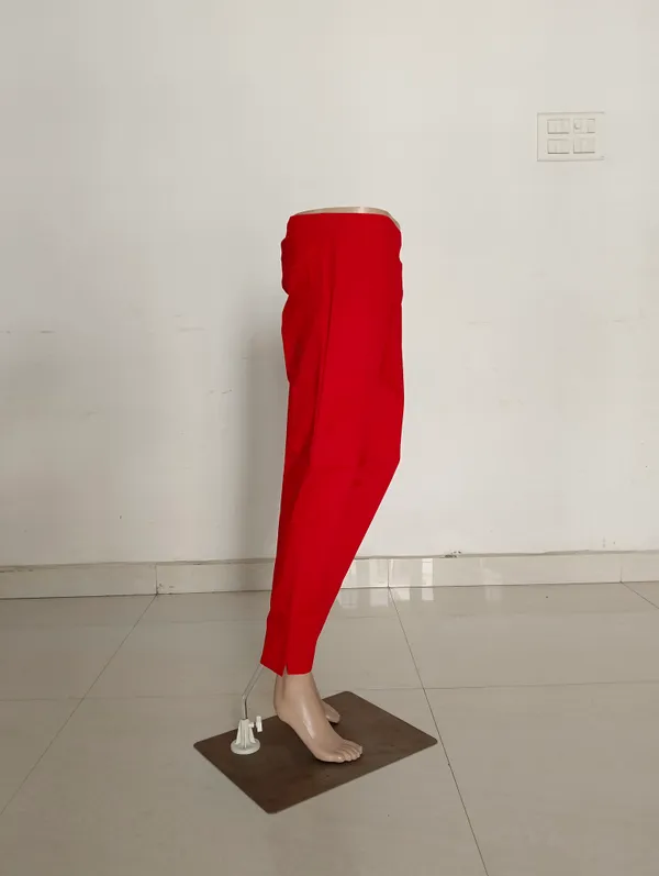 Red_Cotton_Lycra_Straight_Kurti_Pant_For_Women