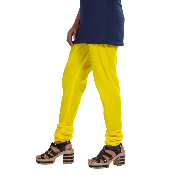 Yellow_Cotton_Gathered_Chudidar_Pant_For_Women