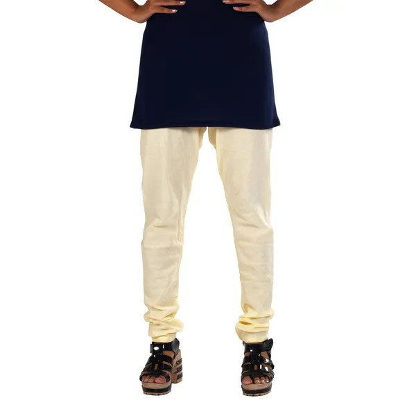 Cream_Cotton_Gathered_Chudidar_Pant_For_Women