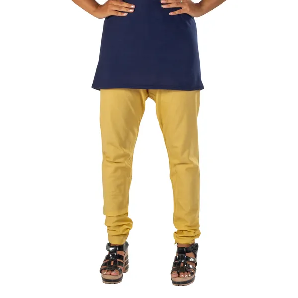 Beige_Cotton_Gathered_Chudidar_Pant_For_Women
