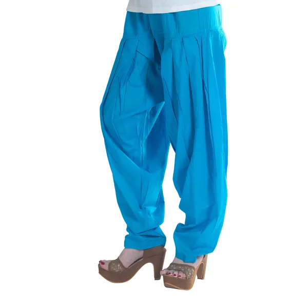 Light_Blue_Cotton_Loose_Fit_Patiala_Pant_For_Women