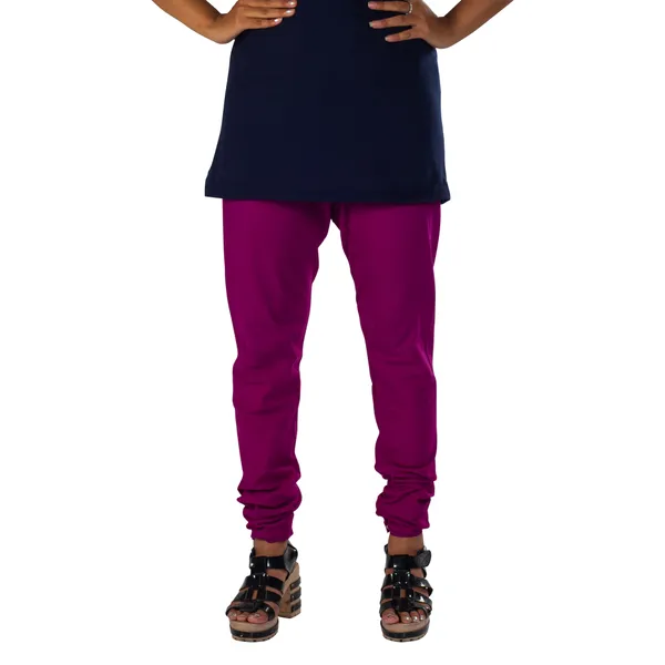 Purple_Cotton_Gathered_Chudidar_Pant_For_Women