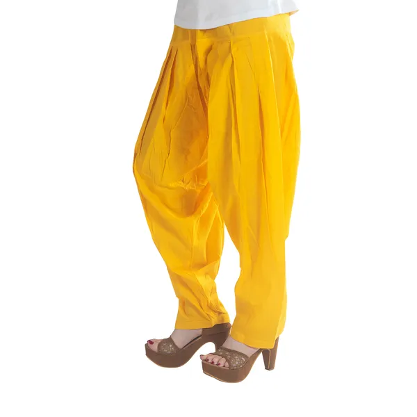 Golden_Yellow_Cotton_Loose_Fit_Patiala_Pant_For_Women