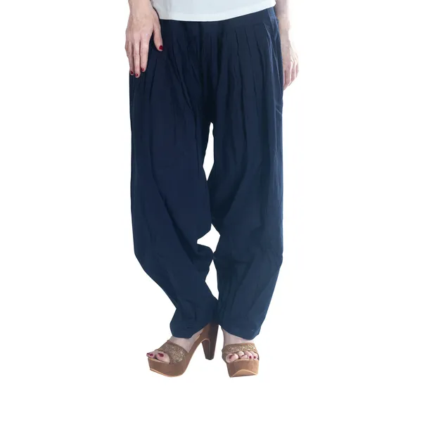 Navy_Cotton_Loose_Fit_Patiala_Pant_For_Women
