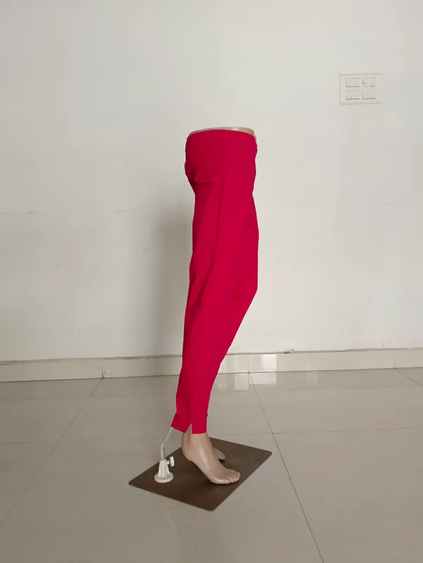Pink_Cotton_Lycra_Slim_Fit_Kurti_Pant_For_Women