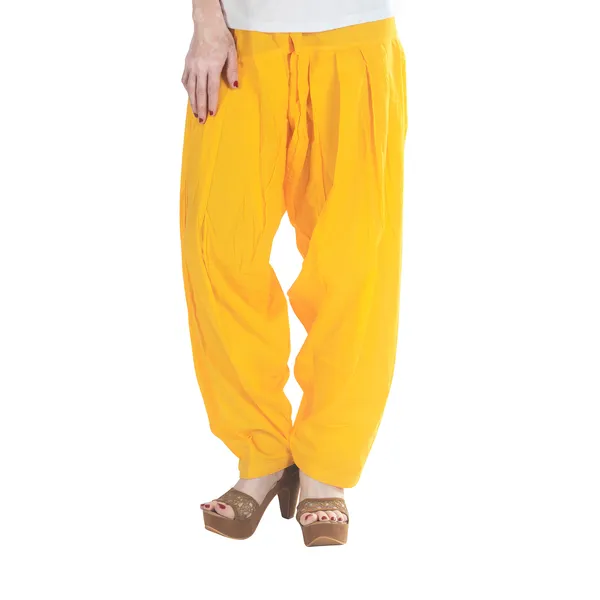 Golden_Yellow_Cotton_Loose_Fit_Patiala_Pant_For_Women