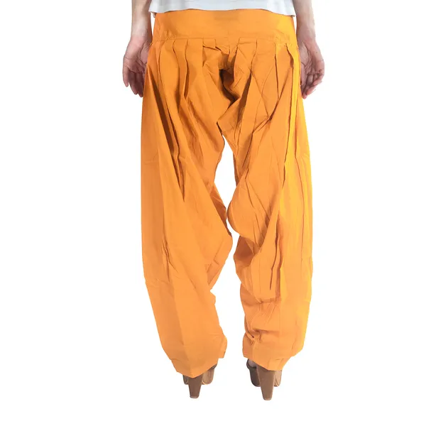 Mustard_Cotton_Loose_Fit_Patiala_Pant_For_Women