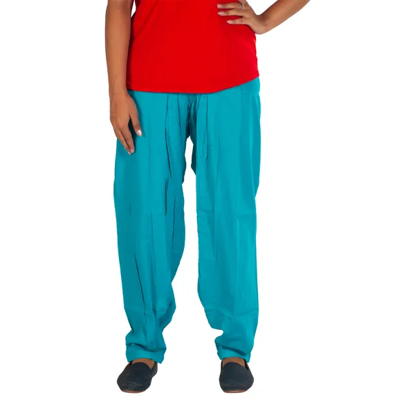 Turquoise_Cotton_Relaxed_Fit_Salwar_Pant_For_Women