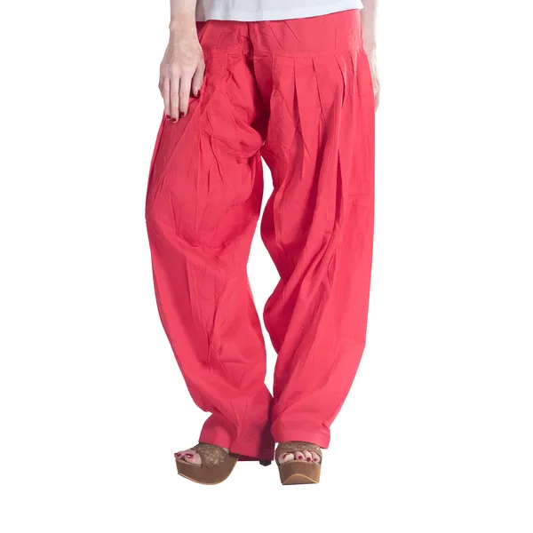 Peach_Cotton_Loose_Fit_Patiala_Pant_For_Women