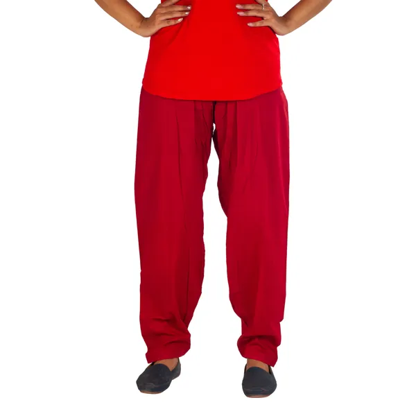 Maroon_Cotton_Relaxed_Fit_Salwar_Pant_For_Women