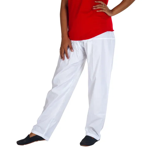 White_Cotton_Relaxed_Fit_Salwar_Pant_For_Women