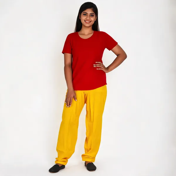 Golden_Yellow_Cotton_Relaxed_Fit_Salwar_Pant_For_Women