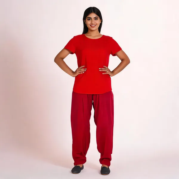 Maroon_Cotton_Relaxed_Fit_Salwar_Pant_For_Women