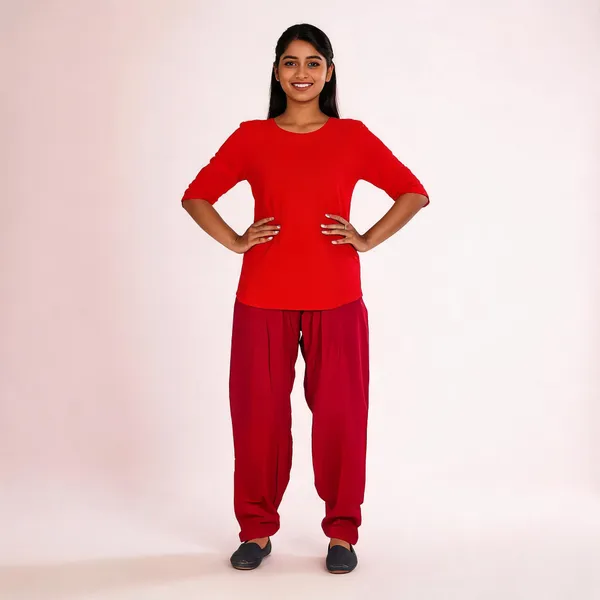 Maroon_Cotton_Relaxed_Fit_Salwar_Pant_For_Women