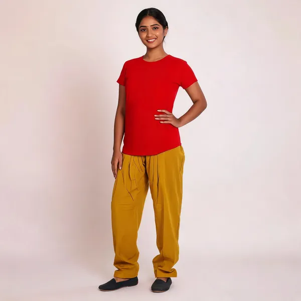 Beige_Cotton_Relaxed_Fit_Salwar_Pant_For_Women