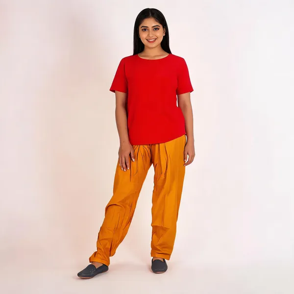 Mustard_Cotton_Relaxed_Fit_Salwar_Pant_For_Women