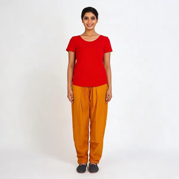 Mustard_Cotton_Relaxed_Fit_Salwar_Pant_For_Women