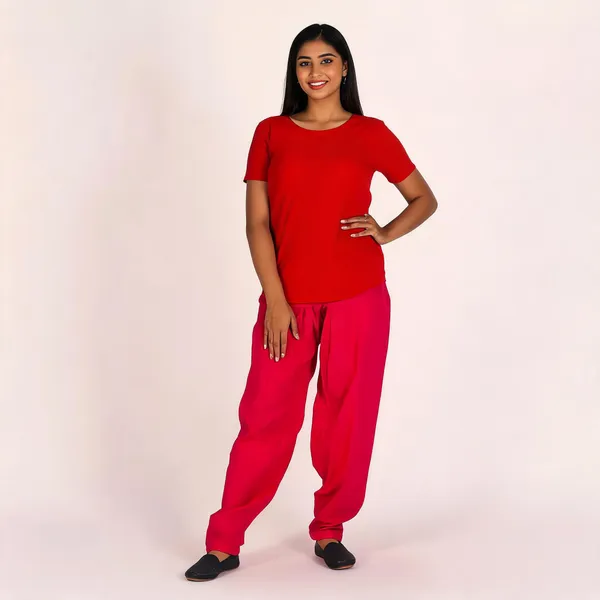 Peach_Cotton_Relaxed_Fit_Salwar_Pant_For_Women
