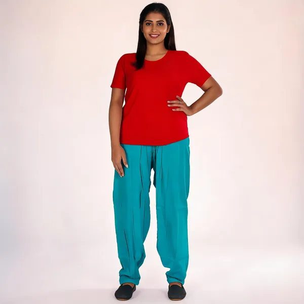 Turquoise_Cotton_Relaxed_Fit_Salwar_Pant_For_Women
