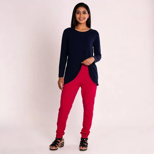Pink_Cotton_Gathered_Chudidar_Pant_For_Women