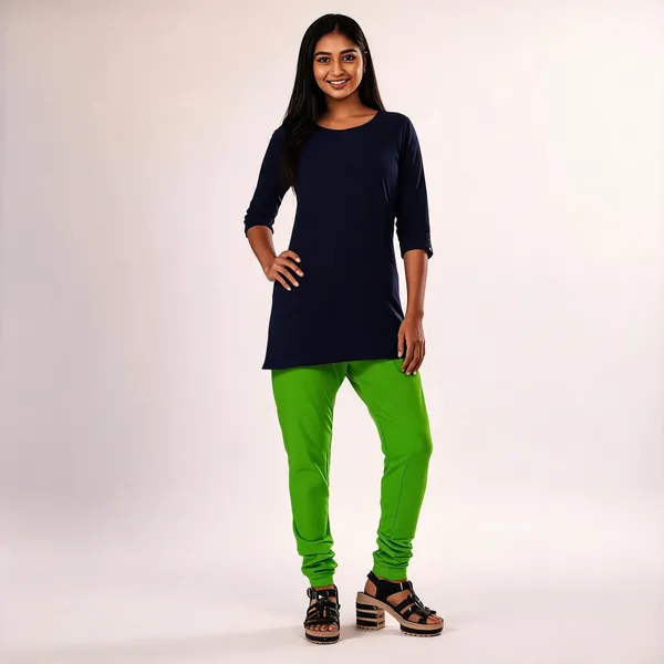 Light_Green_Cotton_Gathered_Chudidar_Pant_For_Women