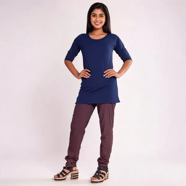 Brown_Cotton_Gathered_Chudidar_Pant_For_Women