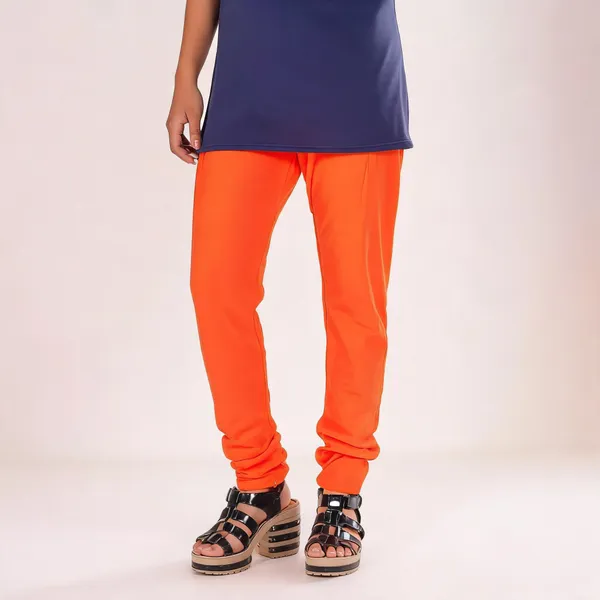 Orange_Cotton_Gathered_Chudidar_Pant_For_Women