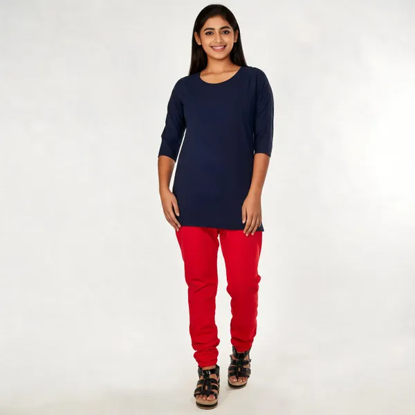 Peach_Cotton_Gathered_Chudidar_Pant_For_Women