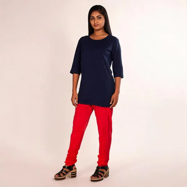 Peach_Cotton_Gathered_Chudidar_Pant_For_Women