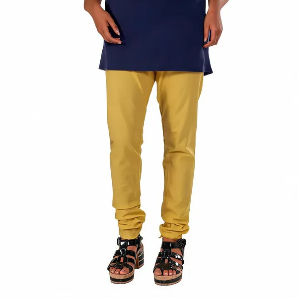 Beige_Cotton_Gathered_Chudidar_Pant_For_Women