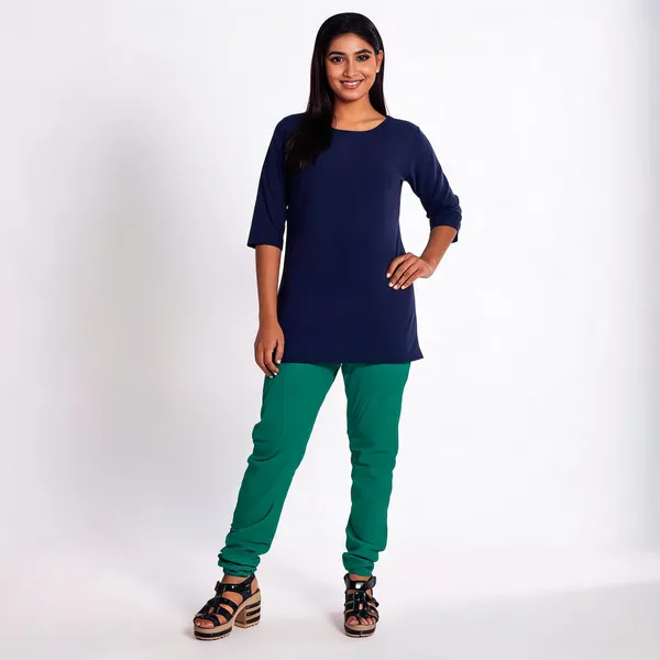 Lama_Green_Cotton_Gathered_Chudidar_Pant_For_Women