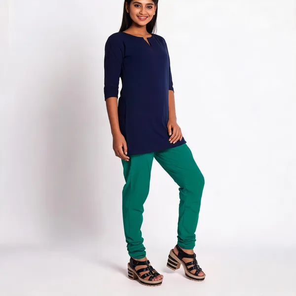 Lama_Green_Cotton_Gathered_Chudidar_Pant_For_Women
