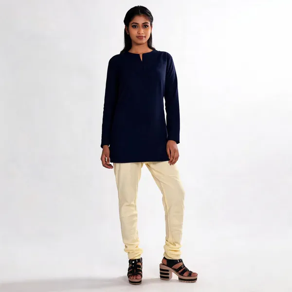 Cream_Cotton_Gathered_Chudidar_Pant_For_Women