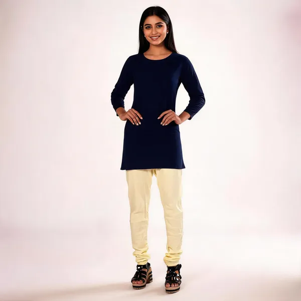 Cream_Cotton_Gathered_Chudidar_Pant_For_Women