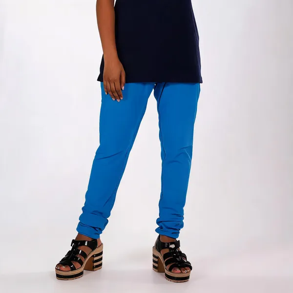 Light_Blue_Cotton_Gathered_Chudidar_Pant_For_Women