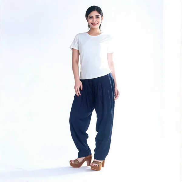 Navy_Cotton_Loose_Fit_Patiala_Pant_For_Women