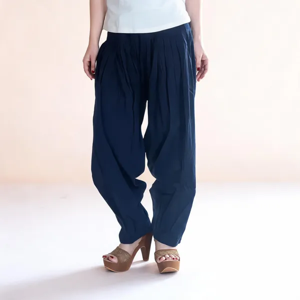 Navy_Cotton_Loose_Fit_Patiala_Pant_For_Women