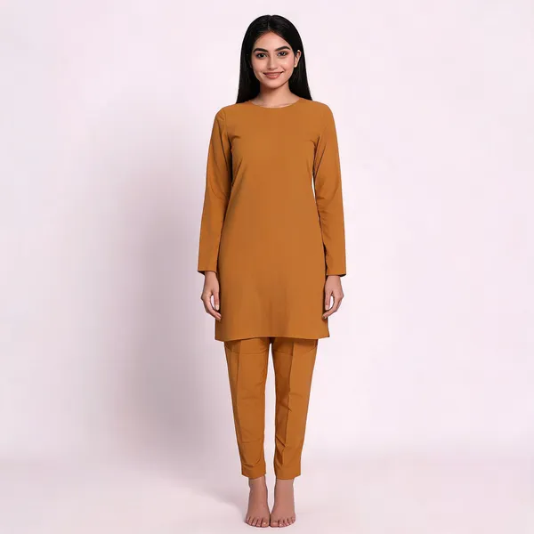 Beige_Cotton_Lycra_Straight_Kurti_Pant_For_Women