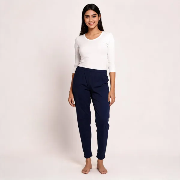 Navy_Cotton_Lycra_Straight_Kurti_Pant_For_Women