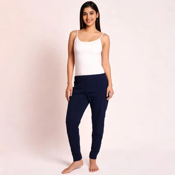 Navy_Cotton_Lycra_Straight_Kurti_Pant_For_Women