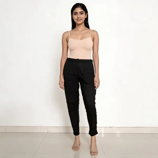 Black_Cotton_Lycra_Straight_Kurti_Pant_For_Women