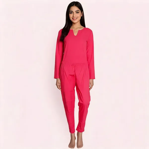 Peach_Cotton_Lycra_Straight_Kurti_Pant_For_Women