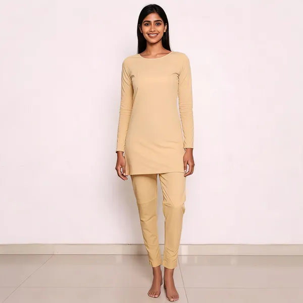 Skin_Cotton_Lycra_Slim_Fit_Kurti_Pant_For_Women