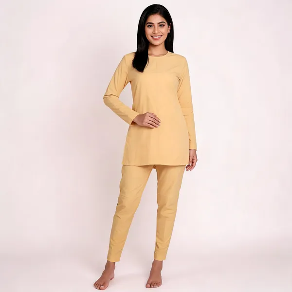 Skin_Cotton_Lycra_Slim_Fit_Kurti_Pant_For_Women