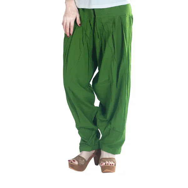Mehendi_Green_Cotton_Loose_Fit_Patiala_Pant_For_Women