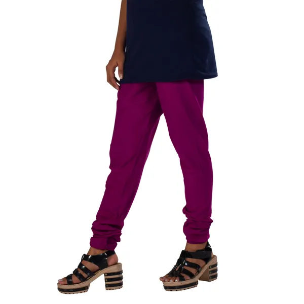 Purple_Cotton_Gathered_Chudidar_Pant_For_Women
