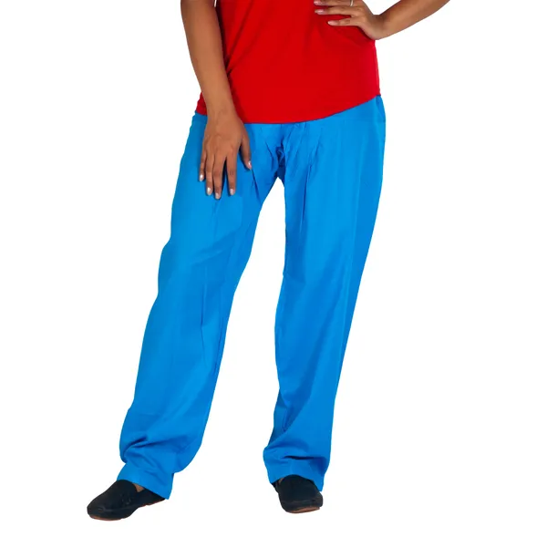 Light_Blue_Cotton_Relaxed_Fit_Salwar_Pant_For_Women