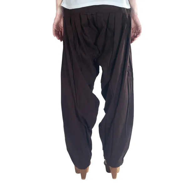 Brown_Cotton_Loose_Fit_Patiala_Pant_For_Women